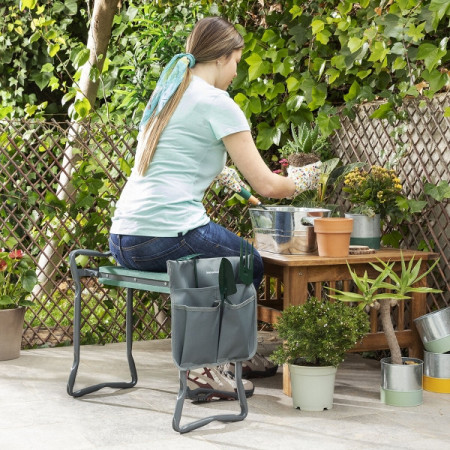 SCAUN DE GRĂDINĂRIT PLIABIL 3-ÎN-1 CU SAC PENTRU UNELTE SITUL INNOVAGOODS