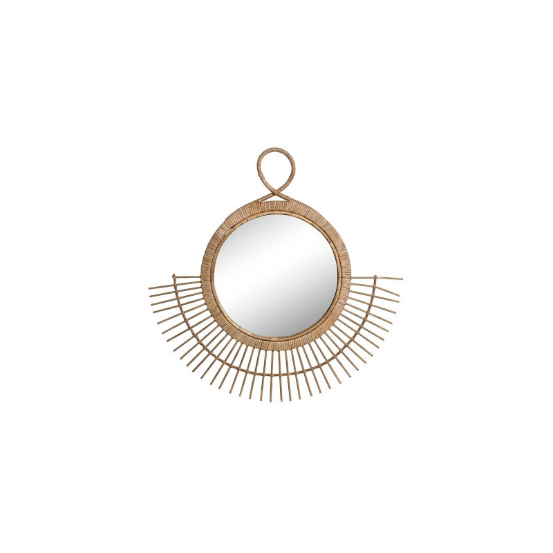 OGLINDĂ DE PERETE DKD HOME DECOR GEAM MARO RATAN (68 X 2 X 68 CM) OGLINDĂ DE PERETE DKD HOME DECOR GEAM MARO RATAN (68 X 2 X 68 CM)