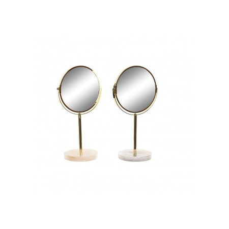 DKD Home Decor Mirror 18 x 13 x 35 cm Gray Beige Gold* Metal White Resin Light Gray (2 Units)