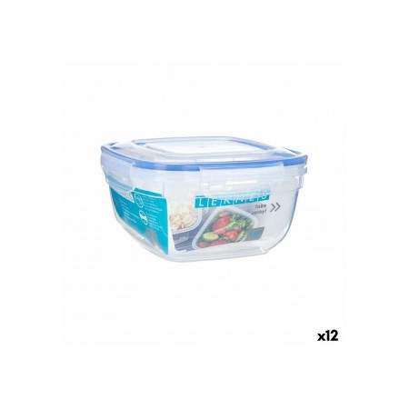 Cutie pentru prânz ermetică Pătrat Transparent polipropilenă 1,5 L 17 x 10 x 17 cm (12 Unități)