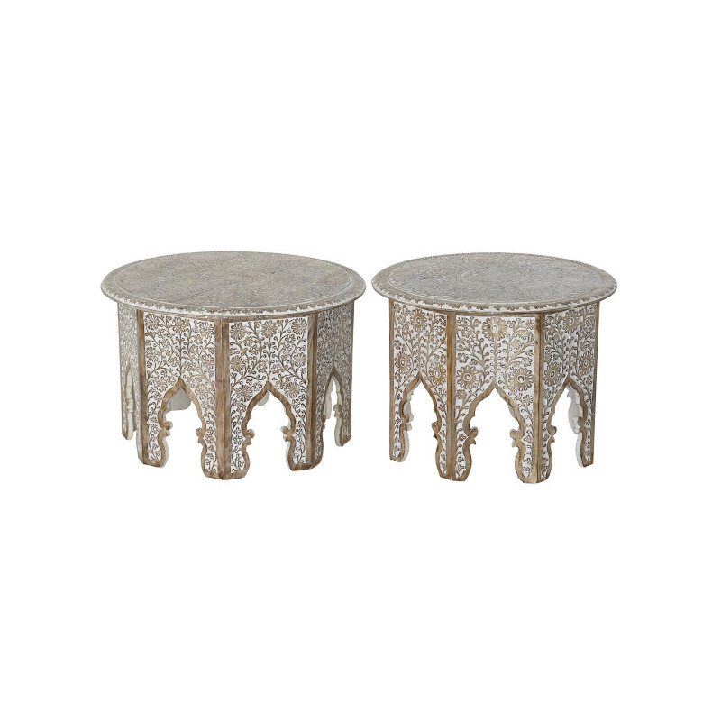 SET DE 2 MESE DKD HOME DECOR NATURAL 75 X 75 X 45 CM 70 X 70 X 46 CM SET DE 2 MESE DKD HOME DECOR NATURAL 75 X 75 X 45 CM 70 X 70 X 46 CM