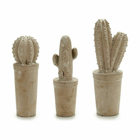 FIGURINĂ DECORATIVĂ DE GRĂDINĂ CACTUS PIATRĂ 13 X 38 X 13 CM (3 UNITĂȚI)