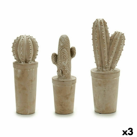 FIGURINĂ DECORATIVĂ DE GRĂDINĂ CACTUS PIATRĂ 13 X 38 X 13 CM (3 UNITĂȚI)