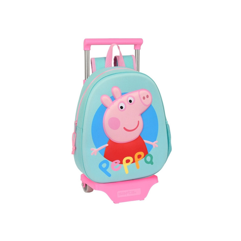 GHIOZDAN CU ROȚI PEPPA PIG TURQUOISE (27 X 32 X 10 CM)